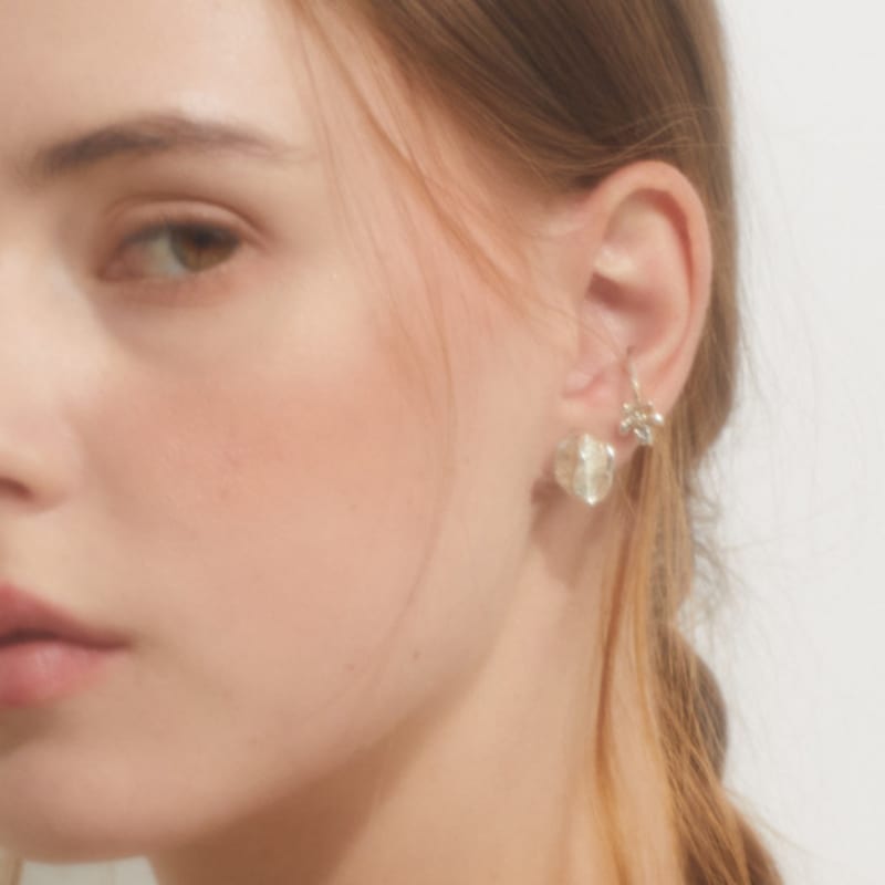 BOLDIERE Flower hoop earcuff_ E19[Silver]