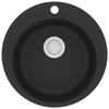 VidaXL Kitchen Sink Granite Single Bowl Round Black Basin Kitchen Sink 142956