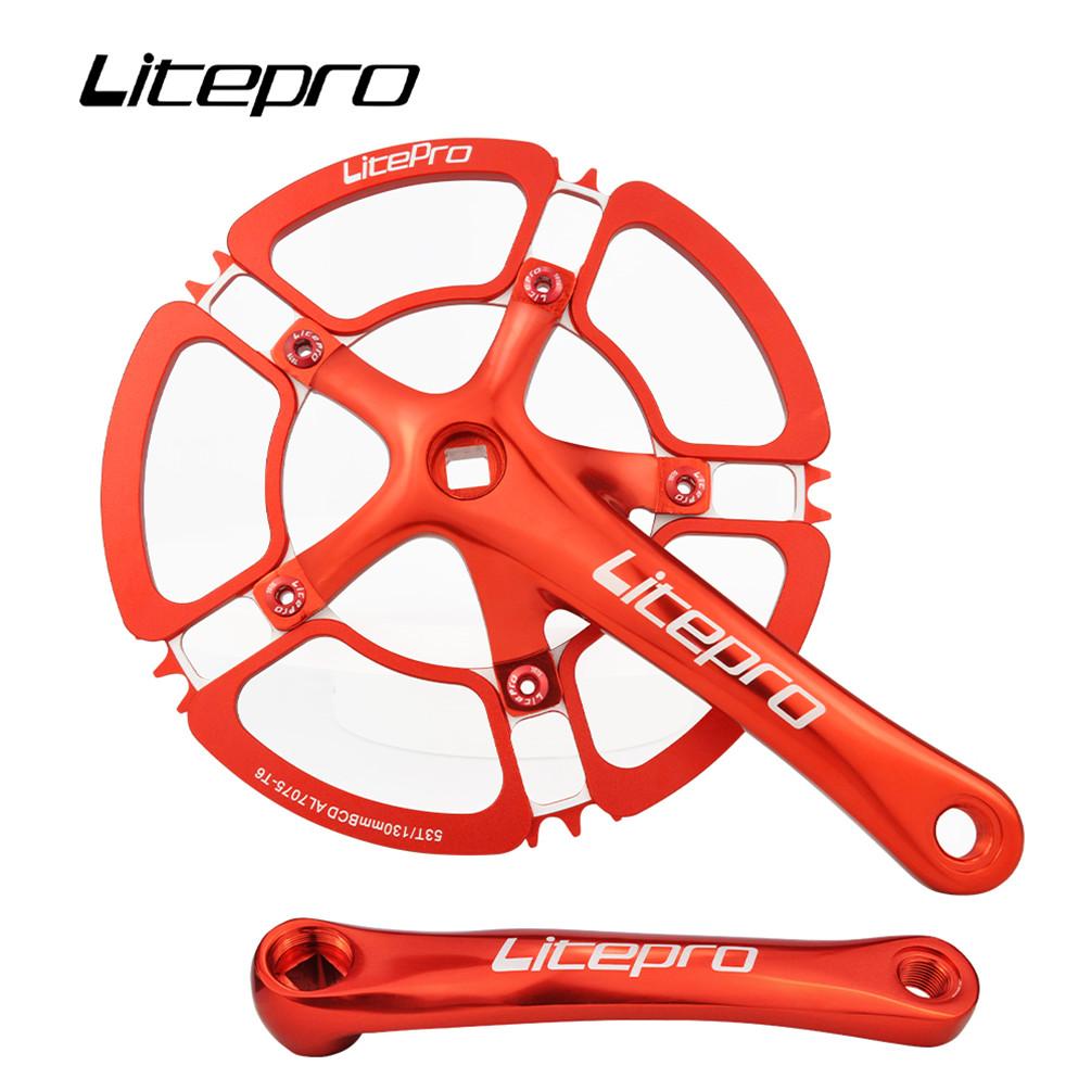 Litepro 53T Лепестковая звезда 56 58T 5-лучевой Алюминиевый сплав Шатунный set Складной велосипед 130BCD Звезда Цепная звезда