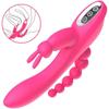 3 In 1 Dildo Rabbit Vibrator Waterproof USB Magnetic Rechargeable Anal Clit Vibrator Sex Toys for Women Couples Sex Toys