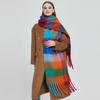 Autumn Winter Tassel Shawl Female Warm Colorful Plaid Scarf