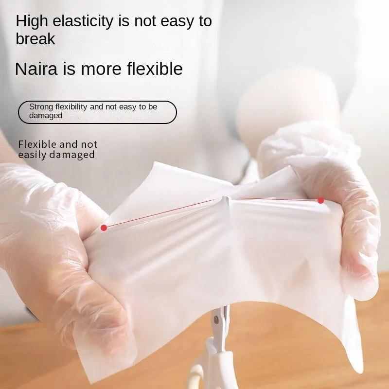 100 шт./кор. пищевые одноразовые прозрачные перчатки из ТПЭ, многофункциональные бытовые извлекаемые утолщенные одноразовые резиновые перчатки