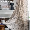 1 шт. NAPEARL, средне-античный стиль, черно-белые хлопковые и льняные занавески с принтом, полузатемняющиеся шторы с кисточками для маленьких окон, балкона, домашний декор