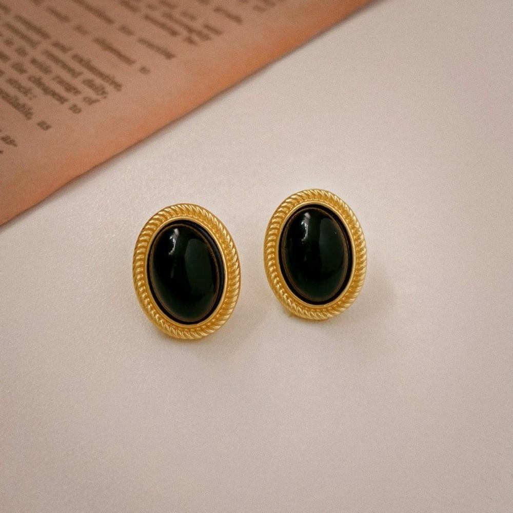 Oval Shape Collar Necklace Multi-layer Design Women's Stud Earrings Gift Women's Necklace  Women