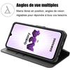Чехол для Samsung Galaxy A34 5G Защитный с откидной крышкой Эффект кожи Противоударный Черный