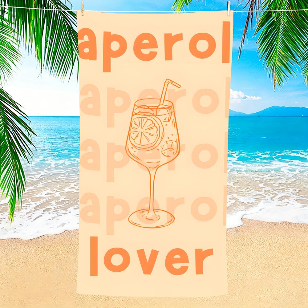 Towel Microfiber beach towel, quick-dry, sand-free, ultra-fine fiber, super soft. A-Aperol Spritzs