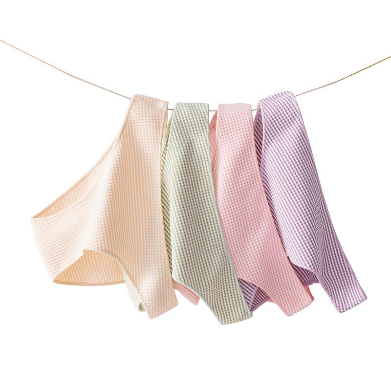 Women's Underwear Low Waist Briefs Sexy Half Round Hip Girly Striped Triangle Panties