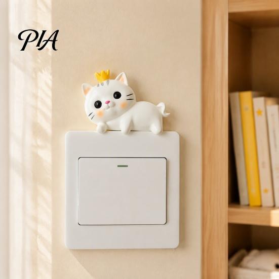 Creative Gift for Cat Lovers Cute Light Switch Sticker, Adorable Kitten Wall Self?Adhesive Socket Panel Adhesive Decor Cover Decor, Indoor Home Kids