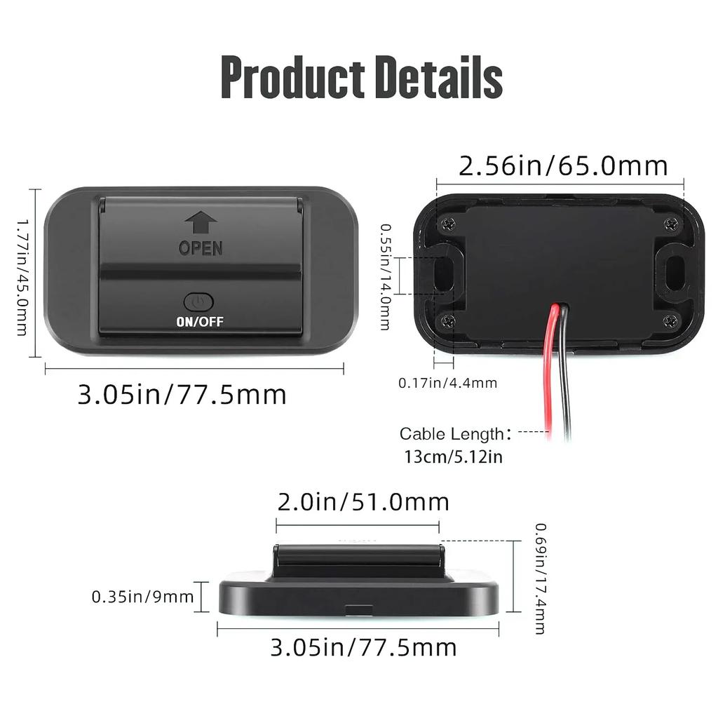 Панель с USB-розеткой 12 В, настенное крепление, 36 Вт, USB-C и два порта QC 3.0 18 Вт, автомобильное зарядное устройство, гнездо, аксессуары для автомобиля, автобуса, дома на колесах, грузовика