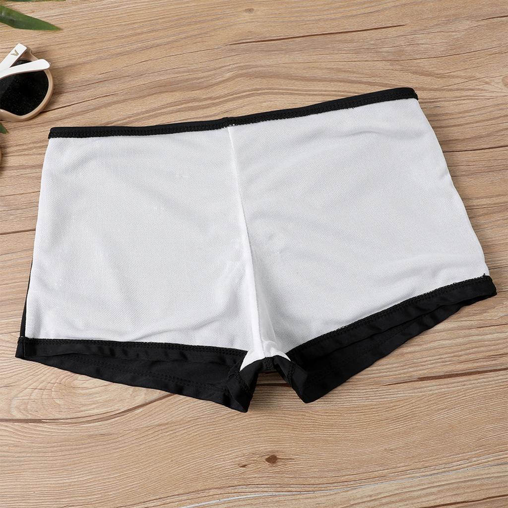 Women's Sexy Slim Fit Printed Sling Split Boxer Shorts Bikini Plus Size Swimsuit (Two Piece)