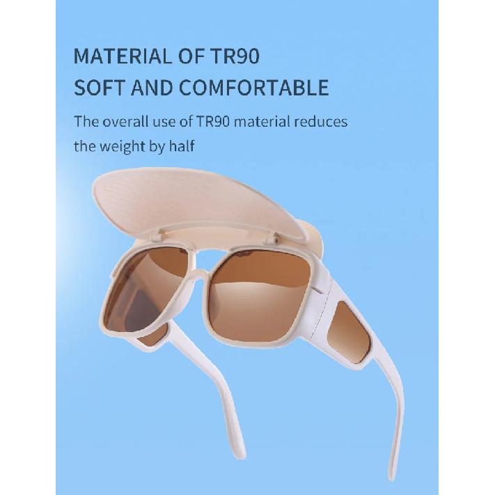 Polarized Sunglasses Multifunctional Anti Sunburn Sun Glasses with Sun Visor Men Women Outdoor Camping Fishing Shades Eyewear