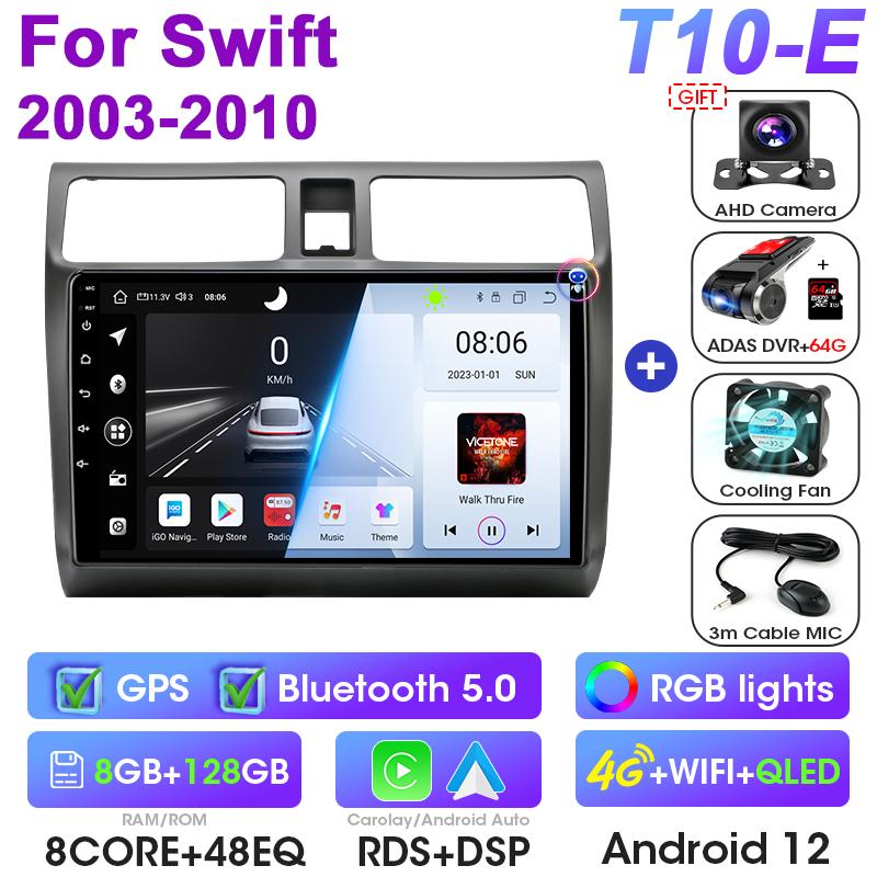 Android 12 Автомобильное радио для Suzuki Swift 2003 - 2010 2 Din GPS-навигация Carplay Auto Stereo интеллектуальные системы Smart Autoradio