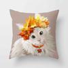 Cute Cat  Print Polyester Cushion Cover 45x45 Throw Pillow Case For Sofa Car Home Decorative Pillowcase Pillow Cover