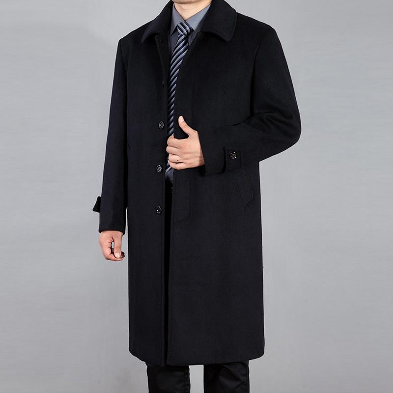 Мужское шерстяное длинное пальто, осеннее шерстяное кашемировое пальто, мужское зимнее шерстяное пальто, верхняя одежда
