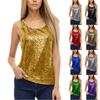 Fashion Women Summer Vest Sleeveless U-Neck Sequin Casual Tops T-Shirt Tanks