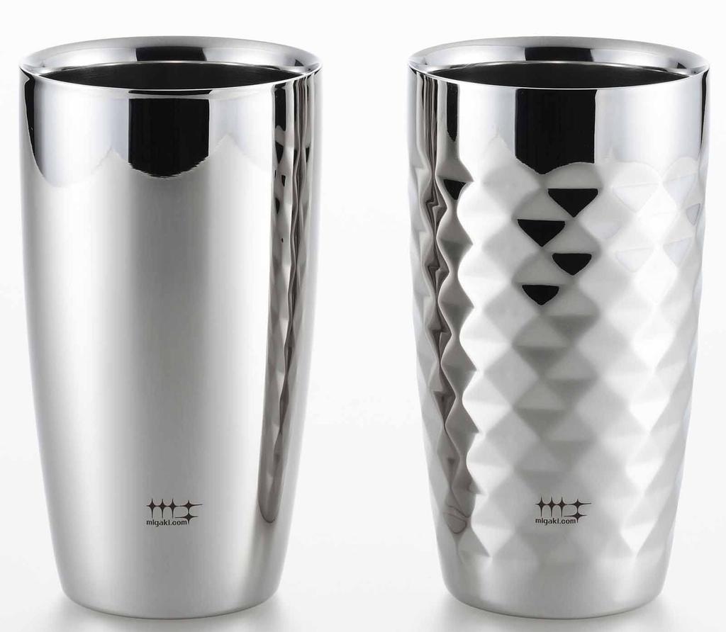 Yoshikawa Сделано в Японии стакан из нержавеющей стали двойной конструкции двойной пивной стакан Cut 370 мл 2 типа полировщик Syndicate YJ1670 (Серебро/Бриллиант