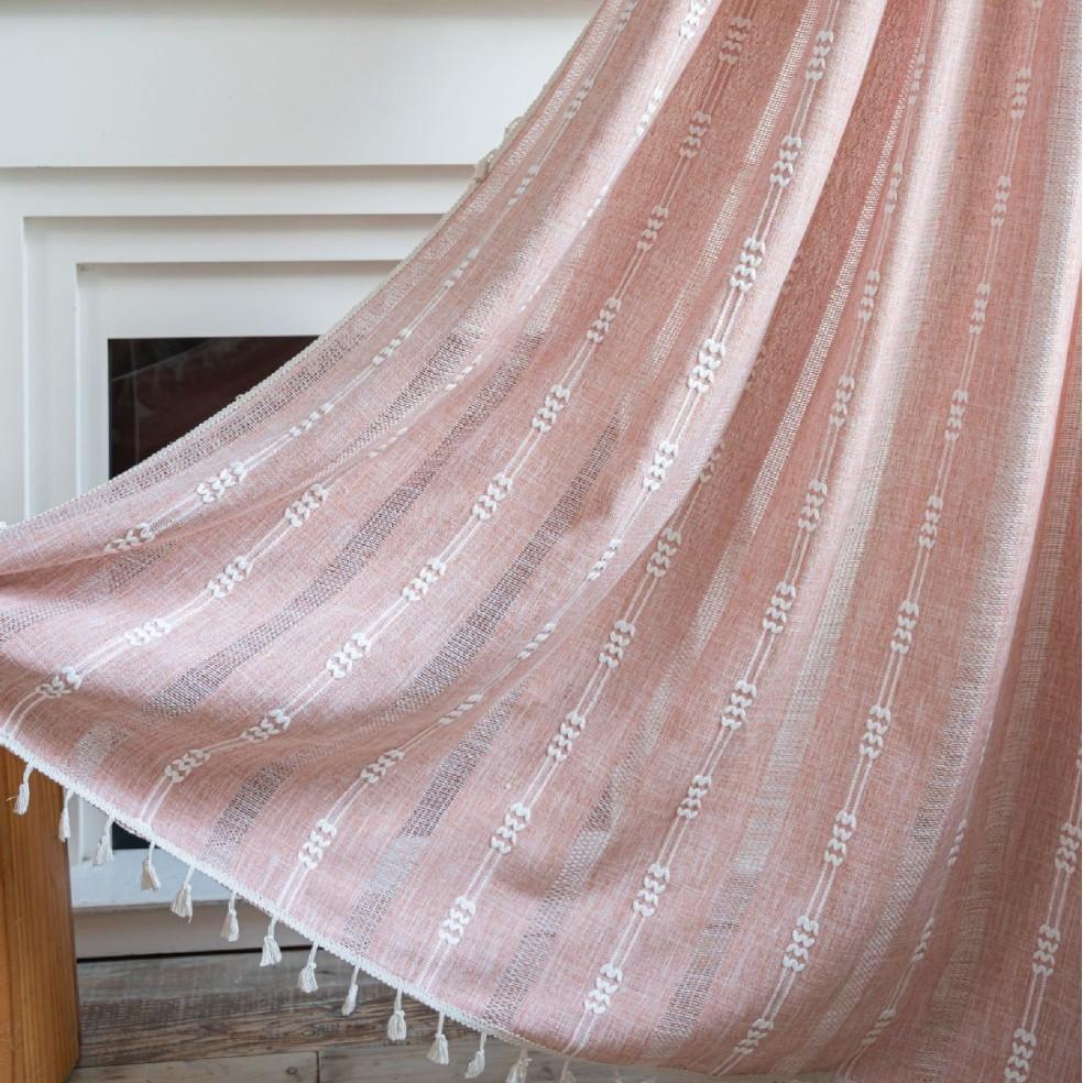 Шторы Спальня С Темно-Серым Льном Темные Шторы Вышивка Бохо Фермерский Дом Гостиная Столовая Гардеробная