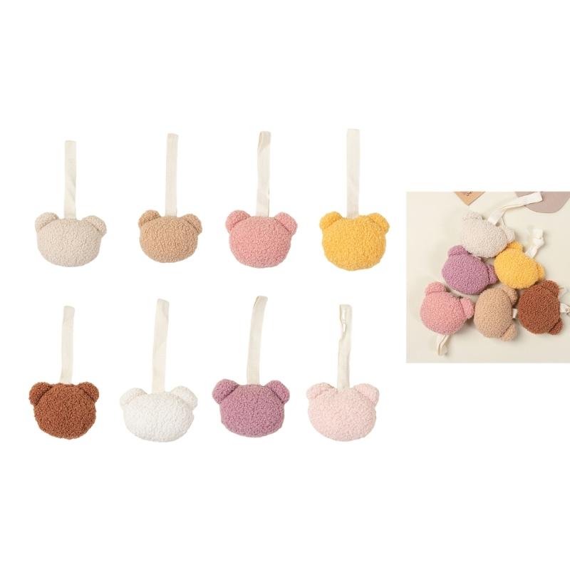 Baby Pacifier Holder with Bear Pendant Newborn Pacifier Clip Plush Teether Pendant Safe & Durable Pacifier Pendant Decor