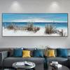 Natural Abstract Seaside Boat Landscape Oil Painting On Canvas Posters and Prints Wall Art Picture for Living Room No Frame