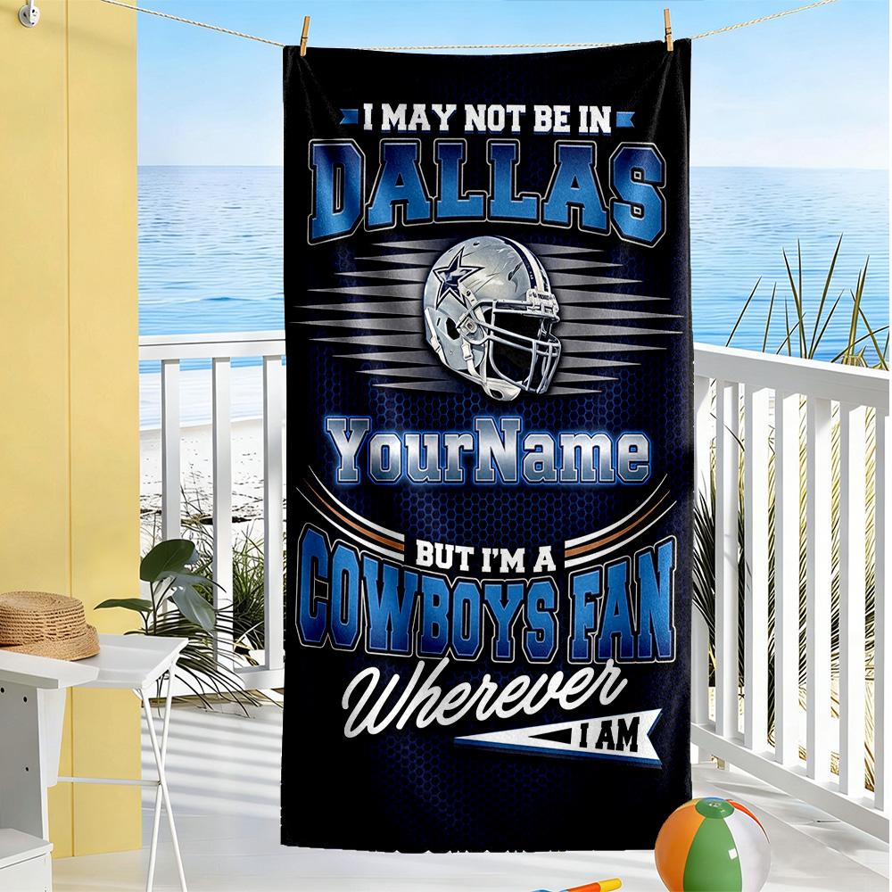 Dallas Customize Your Name Beach Towel Super Soft Microfiber Quickdry Fabric