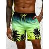 Vintage Plant 3D Printed Board Shorts Mens Palm Graphic Short Pants Summer Hawaiian Breathable Swim Trunks Men Loose Ice Shorts