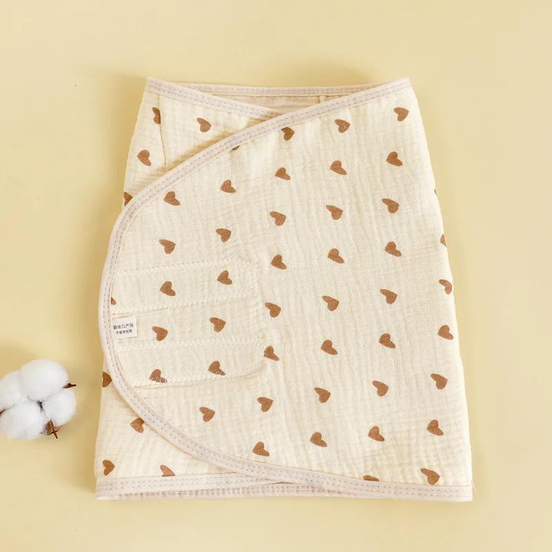 Детское пеленальное одеяло 0-6 месяцев с ремешком для защиты живота, тонкое одеяло для сна для новорожденных, на лето