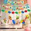 Building Block Party Decorations Banner Swirls, 7PCS Building Blocks Hanging Swirls Decoration Building Blocks Birthday Banner
