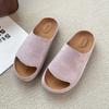2025 Suede Women's Clog Slippers Cork Footbed Beach Slippers Cork Non-Slip Women's Clog Slippers with Arch Support