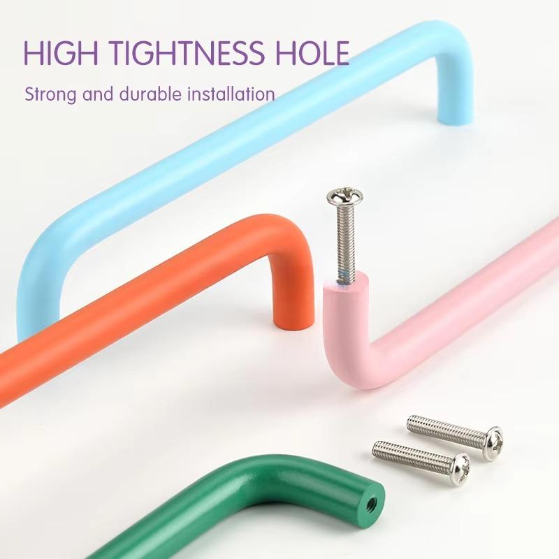 Kitchen Cabinet Handles for Children's Drawers Wardrobe Door Knobs Colourful Small Handle Orange Green Blue Pink White