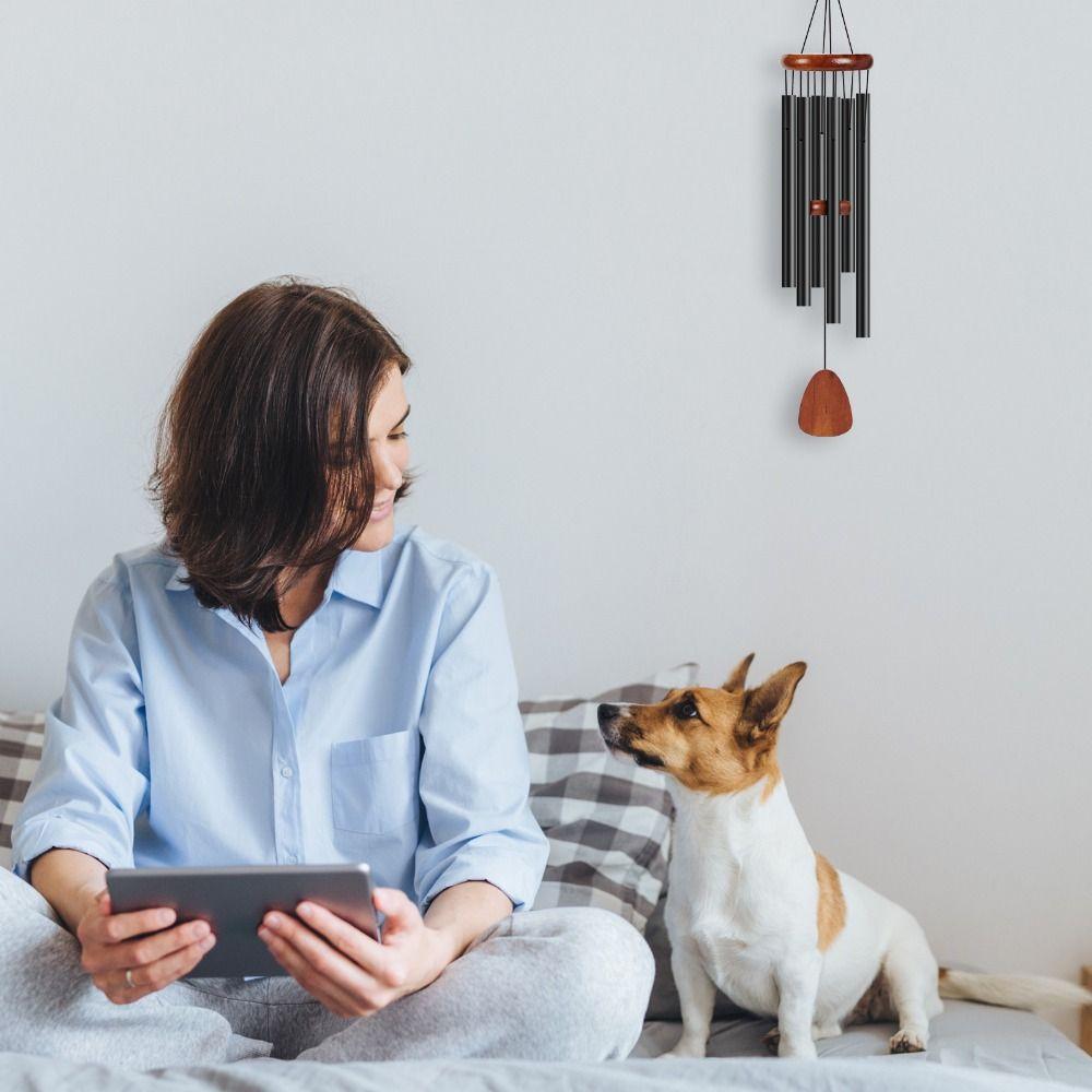 6 Tubes Metal Aluminum Wind Chime Retro Wind Bell Pendant Serenity Wind Bell  Outdoor Garden Patio