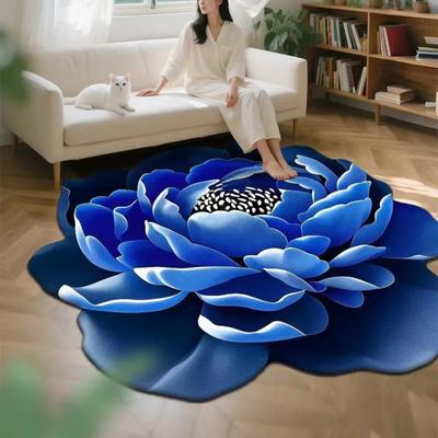 3D Цветочный коврик для пола Абсорбирующий коврик для ванной Реалистичный цветочный ковер с нескользящей основой для ванной комнаты, гостиной, спальни, прихожей