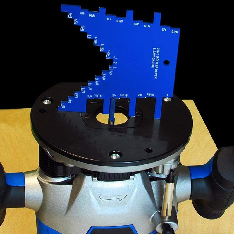 Портативный измеритель глубины ступени для фрезера и настольной пилы Алюминиевый измеритель глубины максимальной четкости для установки высоты лезвия