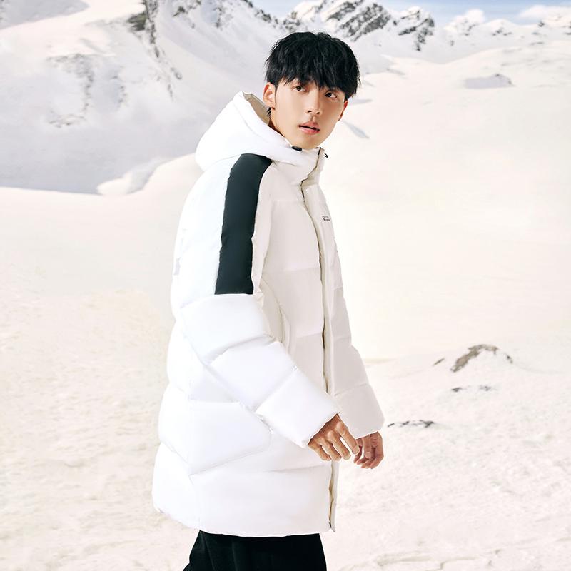 Anta Champion All-Weather Series Color-Block пуховик с капюшоном и длинным рукавом на молнии мужская верхняя одежда 952347908-1