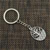 Fashion Keychain 34x24mm Peace World Tree Silver Color Pendants DIY Men Jewelry Car Key Chain Ring Holder Souvenir For Gift