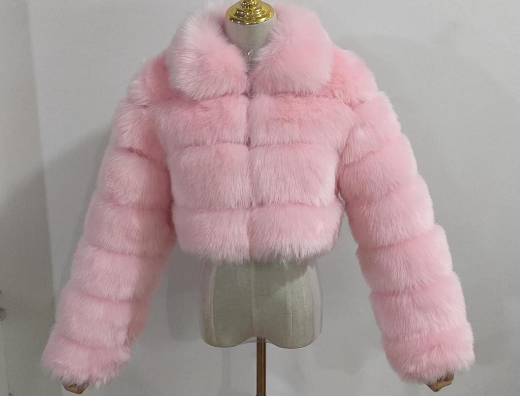 Меховая европейская и американская меховая куртка splicing imitation fox hair короткий воротник куртка с длинным рукавом женская одежда