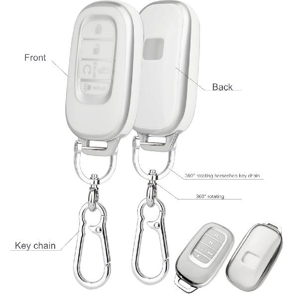 Key Fob Cover For Honda   2024 Accord Civic Pilot - TPU Key Case For Honda CR-V HR-V Sport SI EX EX-L Touring Odyssey 5 Buttons Remote Key Fob (Pack