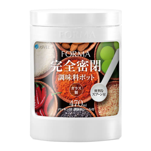Asvel Glass Seasoning Pot Mini "Forma" White 1130