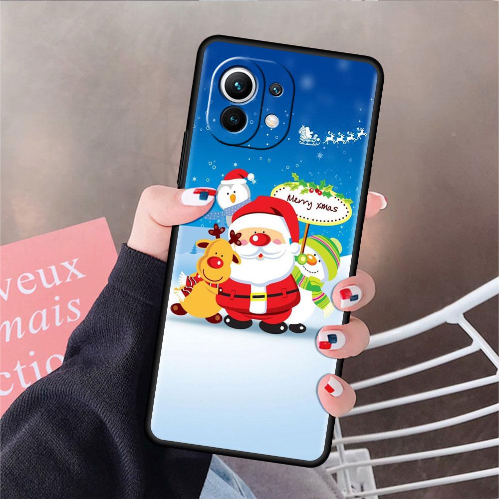 Мягкий силиконовый чехол для Xiaomi Mi 11 Lite 5G NE 11T Pro 12S Ultra 12 Note 10 10T 9T TPU чехол для телефона бампер Funda Merry Christmas
