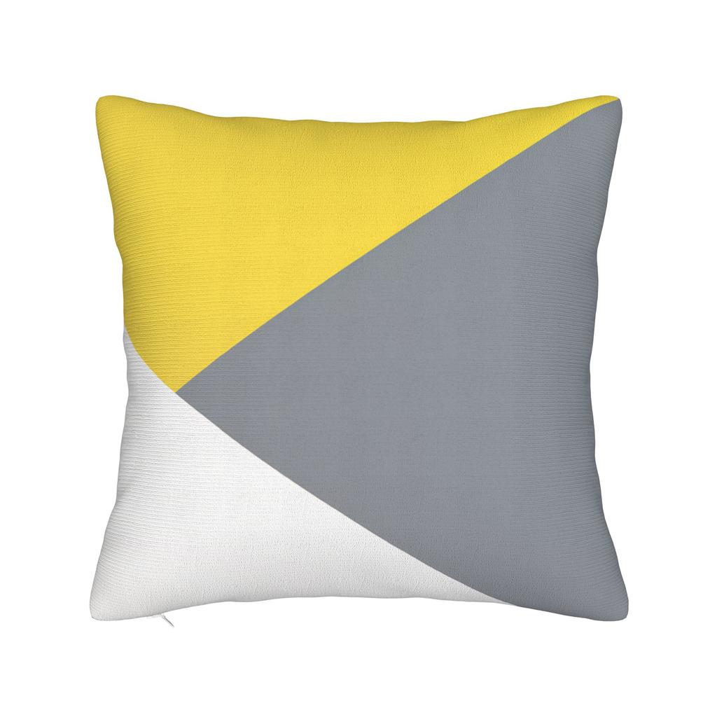 Yellow Grey Geometric Pillowcases  Kawaii Pillow Case For Living Room Bed Chair Comfy Pillow Cover