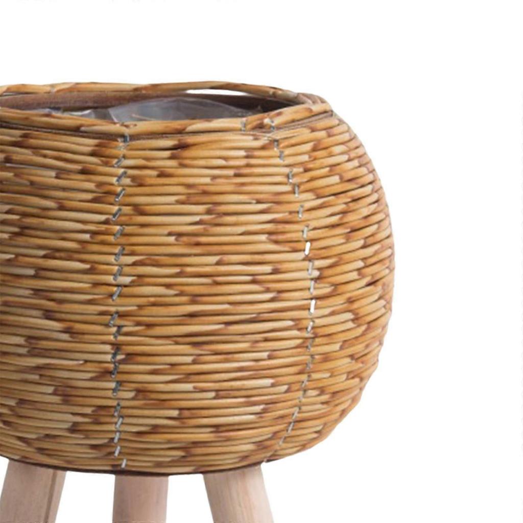Plant Basket with Legs Basket Planter Stable Modern Display Flower Pot Rattan