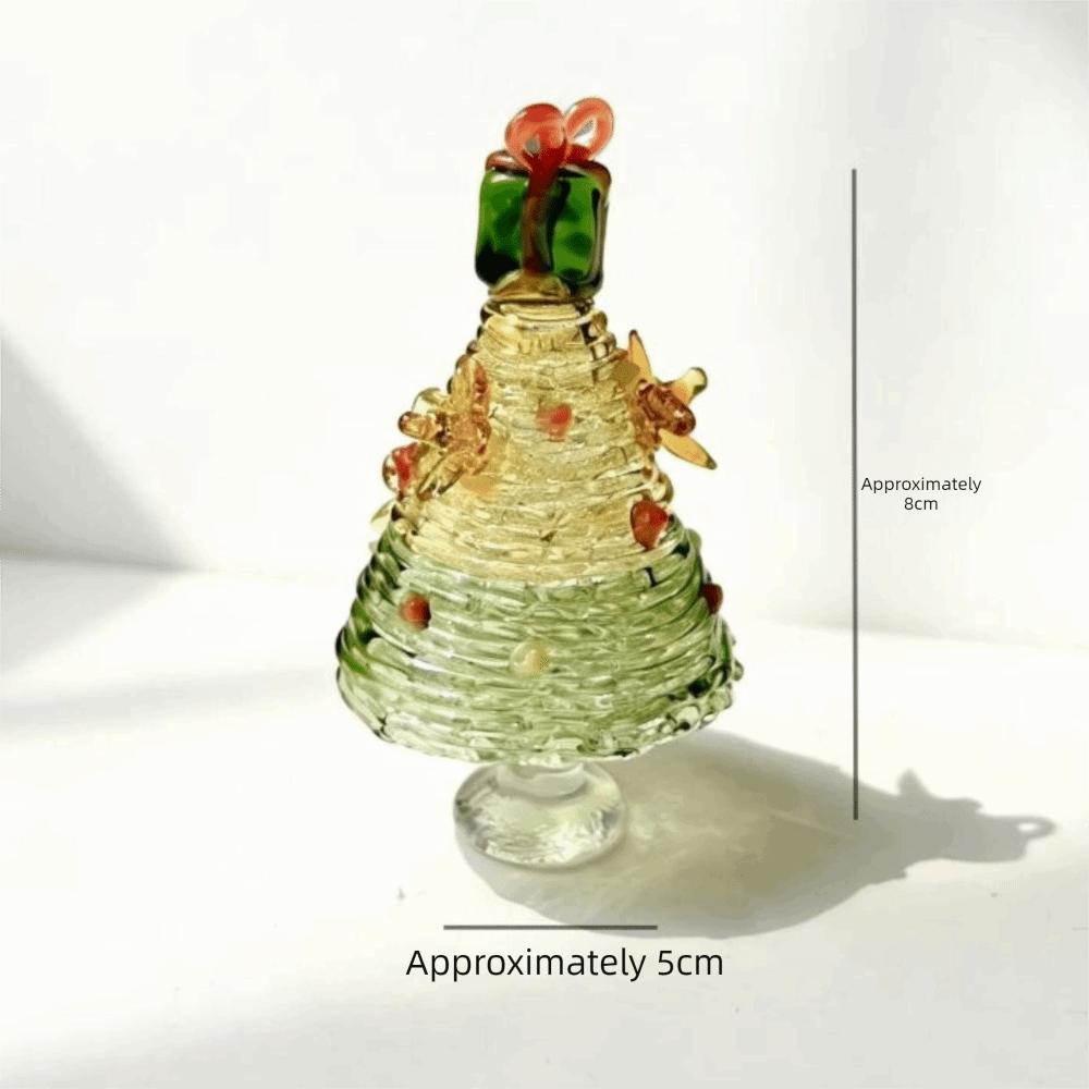 Home Decor Christmas Tree Figurines Brushed Glass Christmas Decoration Crystal Christmas Tree Gift
