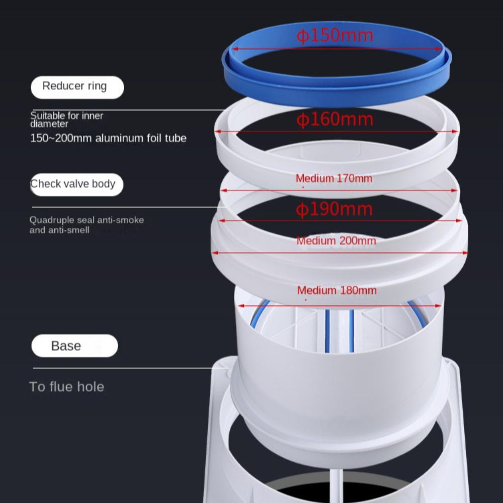 Воздуховыпускной клапан для свежей системы труб Обратный клапан с самозакрывающимся уплотнением Универсальный обратный клапан для дымохода