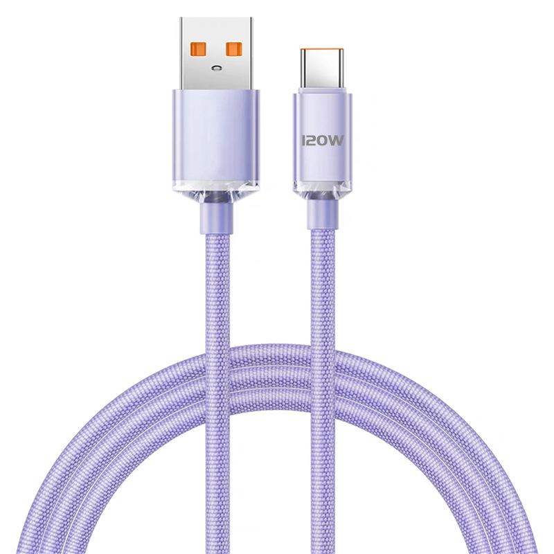 120W USB C Cable 6A Super Fast Charge Cable Phone Charger Type C Wire For Samsung Xiaomi Huawei 0.25M/1M/2M USB Type C Data Cord