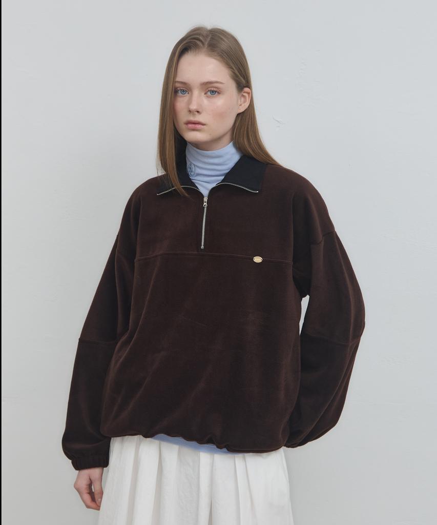 ANOETIC Anc Soft Half Zip-Up Fleece_Brown