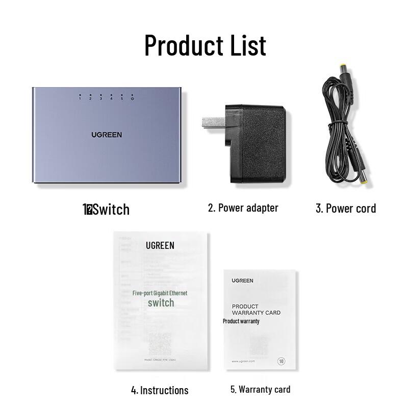 Ugreen 5-портовый гигабитный Ethernet-коммутатор