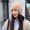 Autumn and Winter New Woolen Hat Korean Edition Big Head Warm Knitted Hat Women's Fashion Ear Protection Woolen Hat