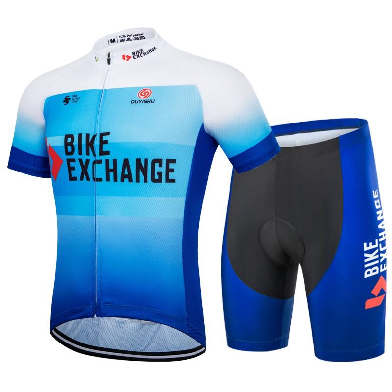 Mens Cycling Jersey Shorts Set With Gel Pad Breathable Quick-Dry Mountain Bike Apparel