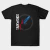Men Black Print T-shirt Super Large TShirt Martial Artist Kick Taekwondo No-Cut Transfer Paper Print Cotton Tshirt