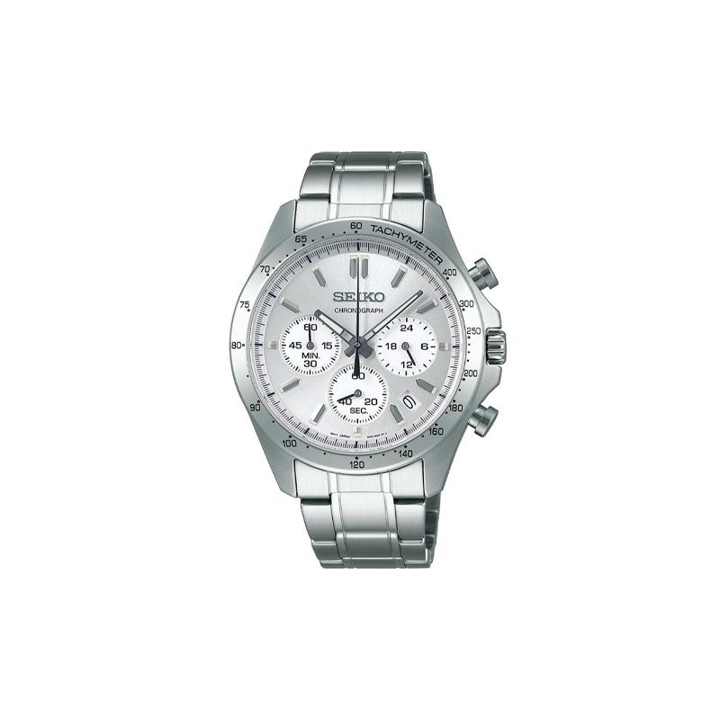 Seiko SPIRIT Серия Spirit Спортивная серия Хронограф Модные Рабочие Кварцевые Стальной ремешок Мужские часы Серебристый циферблат SBTR009