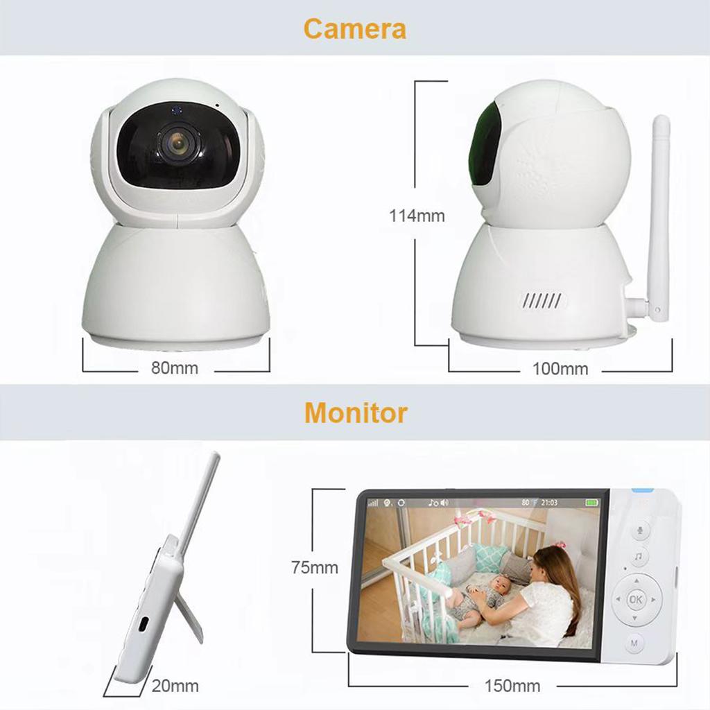 5-Inch Baby Monitor 1080P with 2-Way Talk HD Night Vision and Remote Pan/Tilt/Zoom for Baby Care and Monitoring